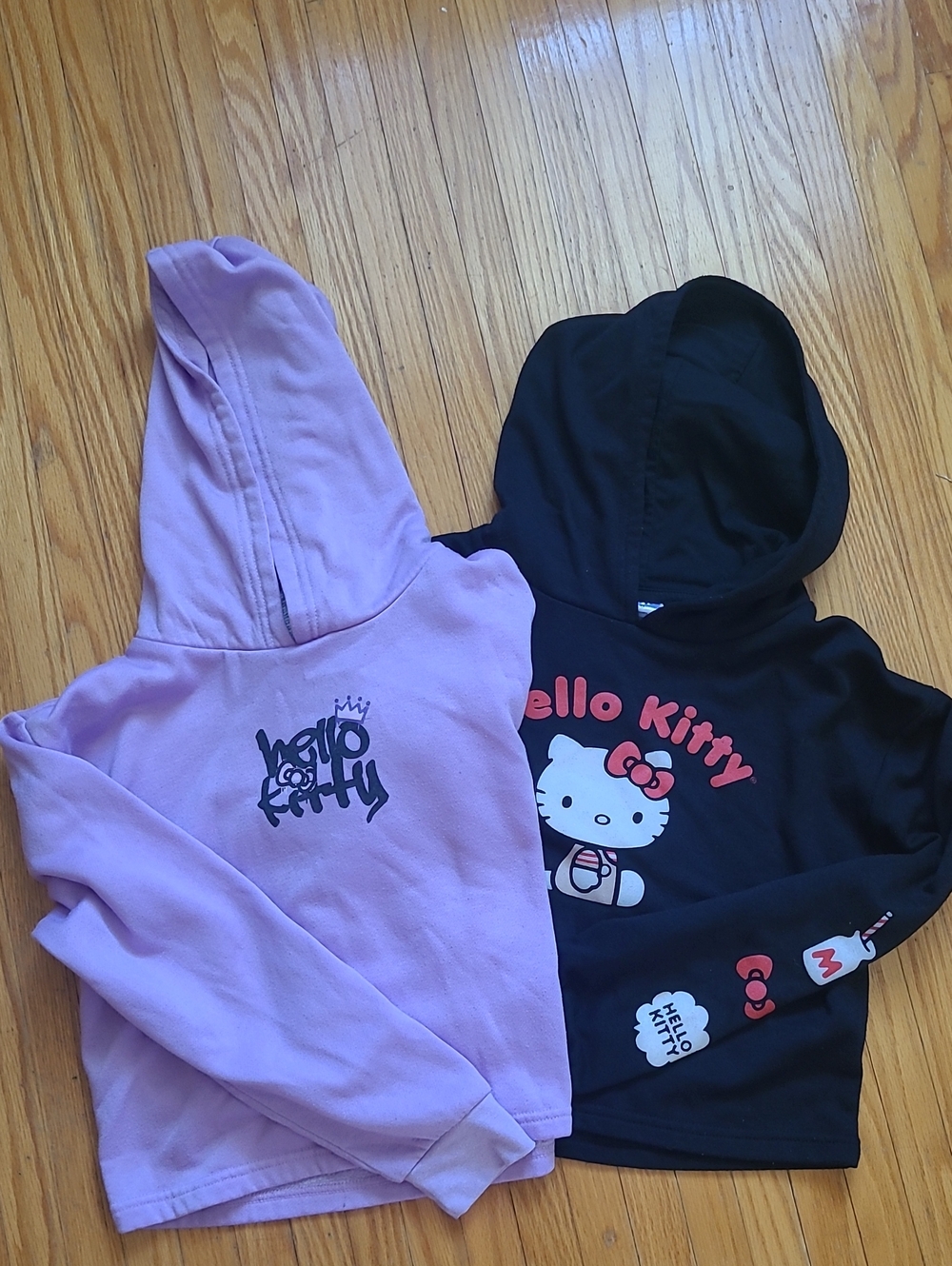 Hello Kitty Pink & Black Girls' Hoodies Set